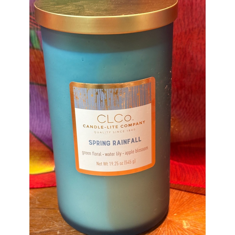 CLCo Candle-Lite Spring Rainfall Large Jar Candle 19.25 oz Blue Frosted Glass